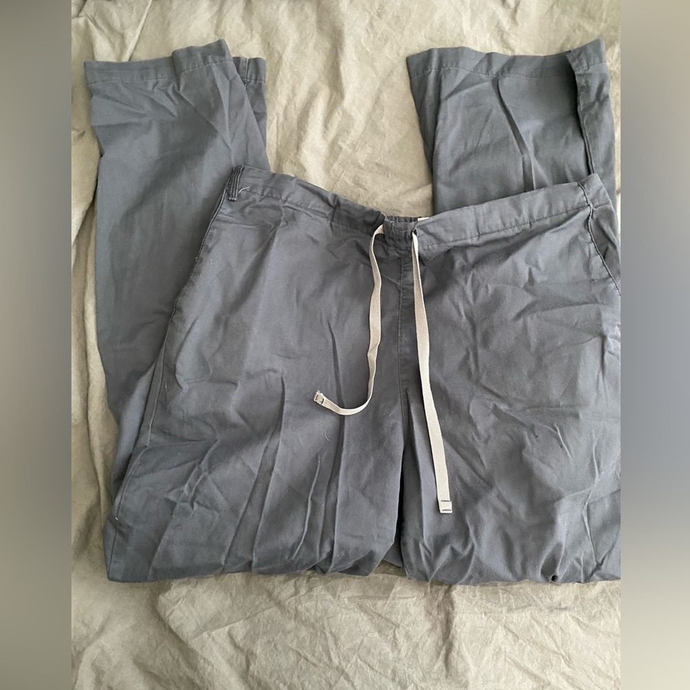 Gray flare scrub pants